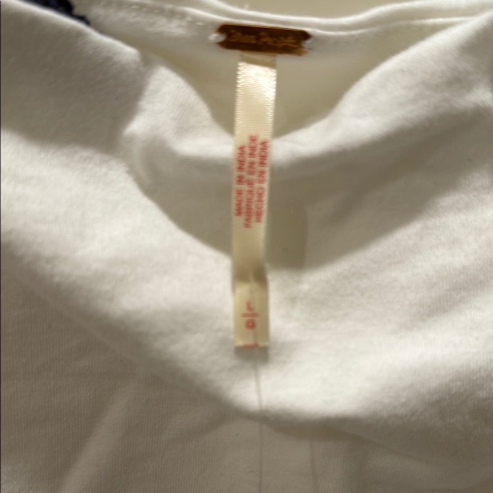 Free People White and Navy Tank TopFree People Bodega tube top - Picture 3 of 10